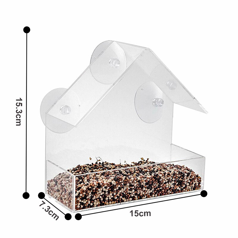 Clear Window Bird Feeder House with Strong Suction Cups by HitMyNeed