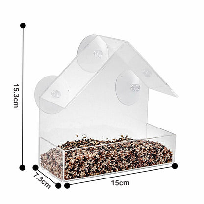 Clear Window Bird Feeder House with Strong Suction Cups by HitMyNeed