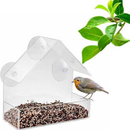 Clear Window Bird Feeder House with Strong Suction Cups by HitMyNeed