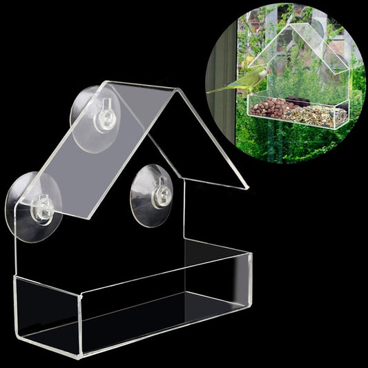 Clear Window Mounted Bird Feeder with Suction Cups by HitMyNeed