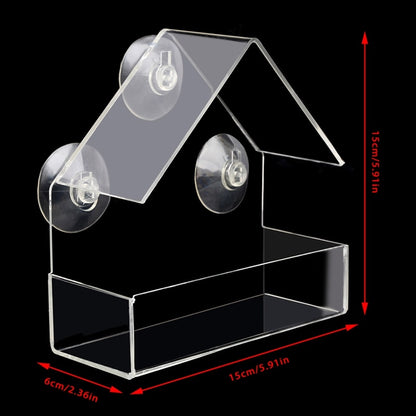Clear Window Mounted Bird Feeder with Suction Cups by HitMyNeed