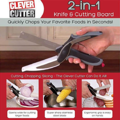 Clever Cutter 2-in-1 Knife and Cutting Board Scissors by HitMyNeed