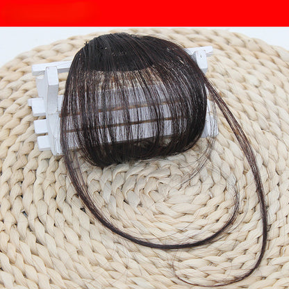 Clip-In Fake Air Bangs Synthetic Fringe Hairpiece dark-browm by HitMyNeed
