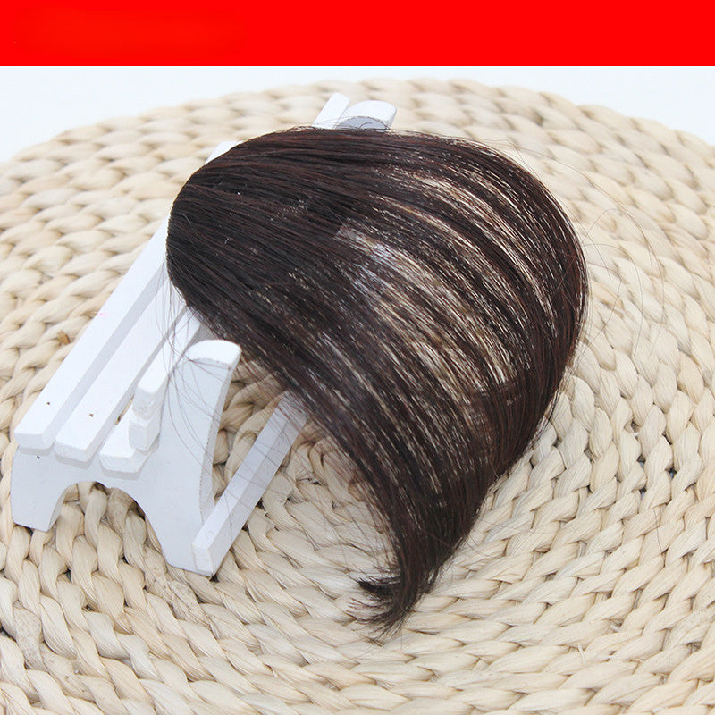 Clip-In Fake Air Bangs Synthetic Fringe Hairpiece dark-brown by HitMyNeed