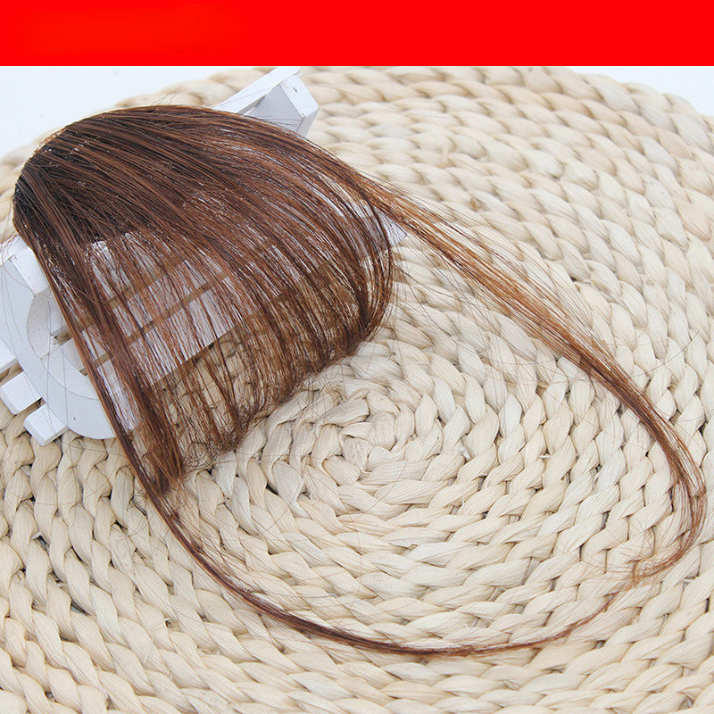 Clip-In Fake Air Bangs Synthetic Fringe Hairpiece light-brown by HitMyNeed