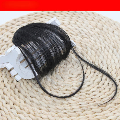 Clip-In Fake Air Bangs Synthetic Fringe Hairpiece natural-black by HitMyNeed