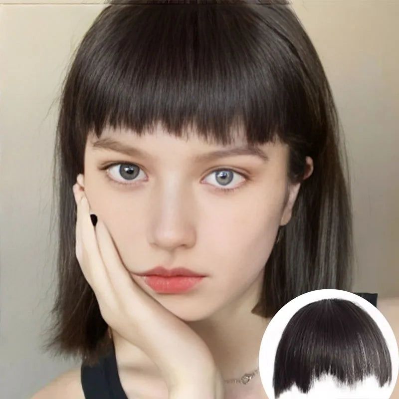 Clip In Synthetic Bangs Hairpiece for Instant Fringe by HitMyNeed