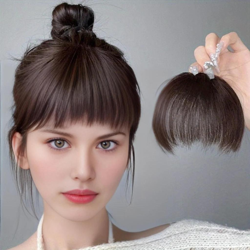 Clip In Synthetic Bangs Hairpiece for Instant Fringe by HitMyNeed