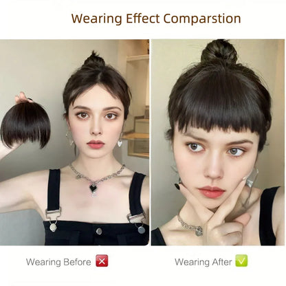 Clip In Synthetic Bangs Hairpiece for Instant Fringe by HitMyNeed