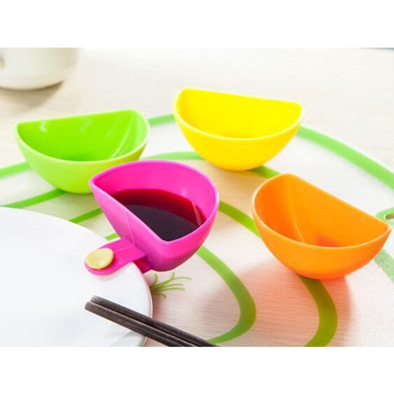 Clip-On Dip Bowls for Plates, Set of 4 by HitMyNeed