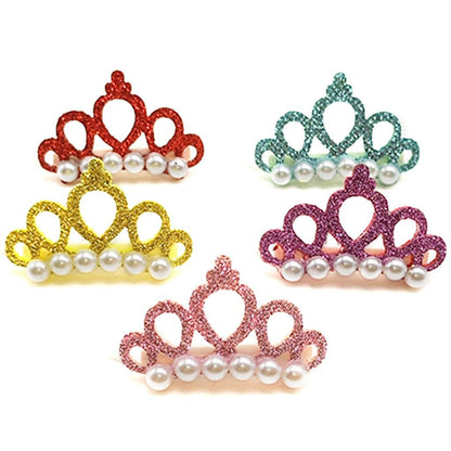 Clip-On Faux Pearl Dog Tiaras, Set of 5 by HitMyNeed