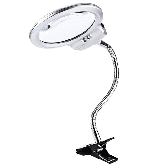 Clip-On LED Magnifying Lamp with 5X Lens by HitMyNeed