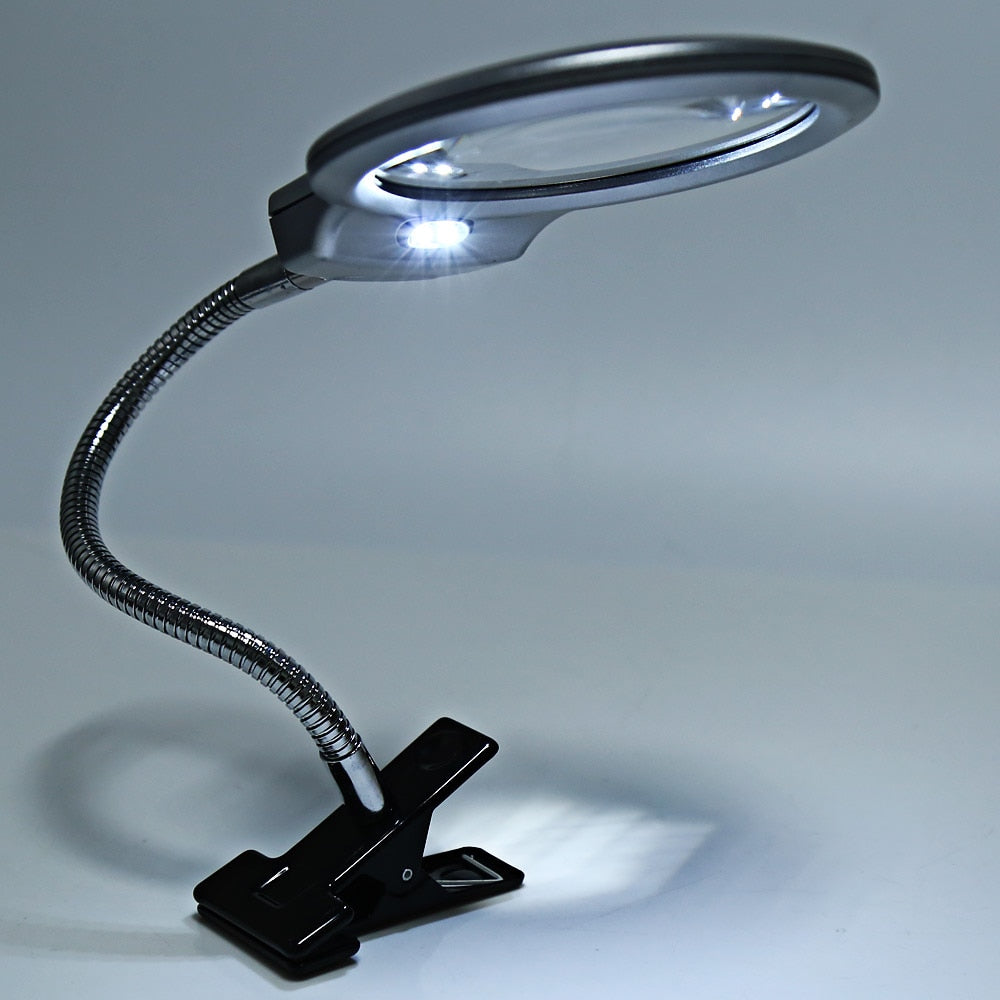 Clip-On LED Magnifying Lamp with 5X Lens by HitMyNeed