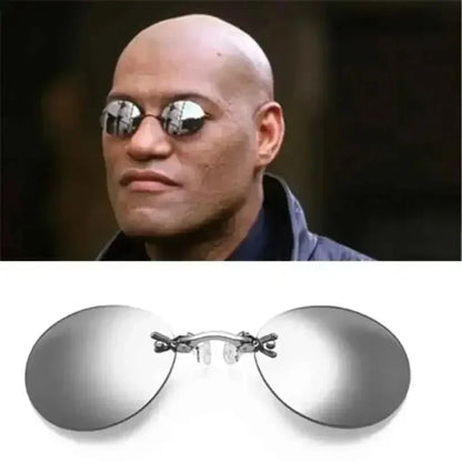Clip-On Nose Rimless Matrix Morpheus Sunglasses UV400 by HitMyNeed