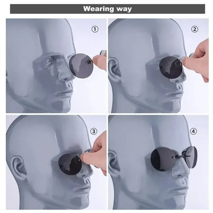 Clip-On Nose Rimless Matrix Morpheus Sunglasses UV400 by HitMyNeed