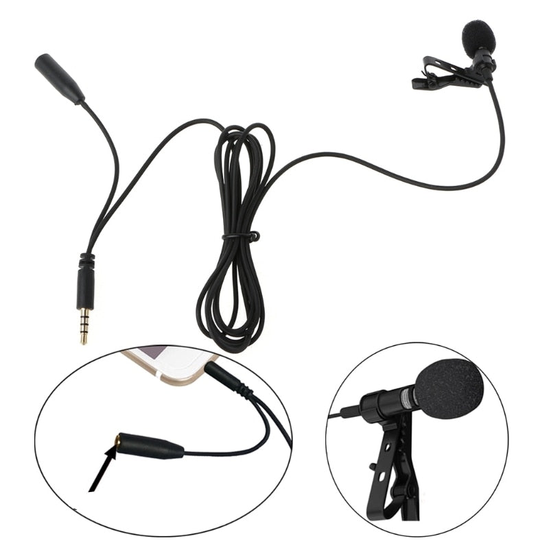 Clip-On Phone Microphone with 3.5mm Jack, 1.5m Cable by HitMyNeed