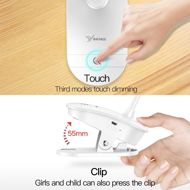 Clip On Reading Lamp with 3 Light Modes by HitMyNeed