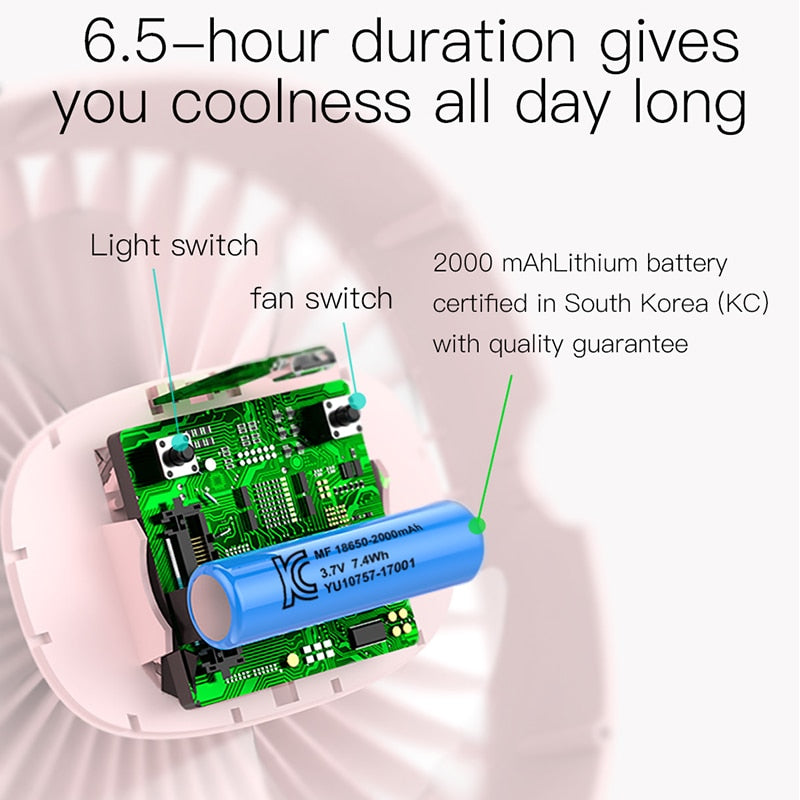 Clip-On Rechargeable Desk Fan with LED Light by HitMyNeed