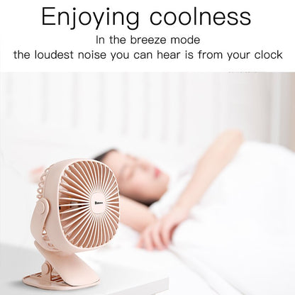 Clip-On Rechargeable Desk Fan with LED Light by HitMyNeed