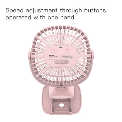 Clip-On Rechargeable Desk Fan with LED Light by HitMyNeed