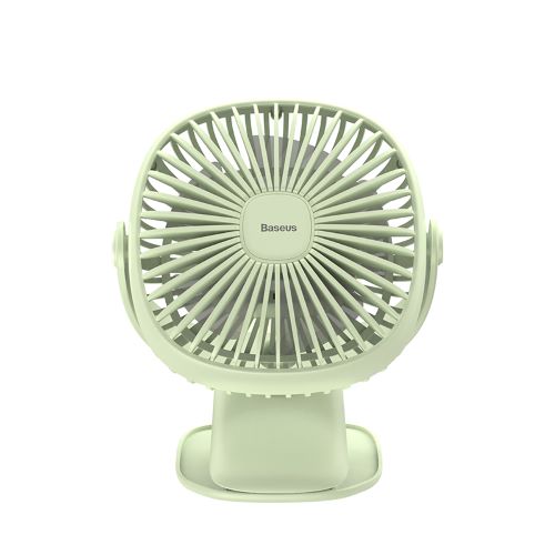 Clip-On Rechargeable Desk Fan with LED Light green by HitMyNeed