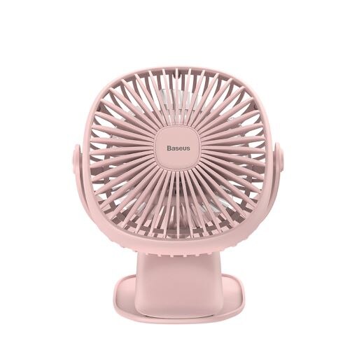 Clip-On Rechargeable Desk Fan with LED Light pink by HitMyNeed