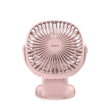 Clip-On Rechargeable Desk Fan with LED Light pink by HitMyNeed