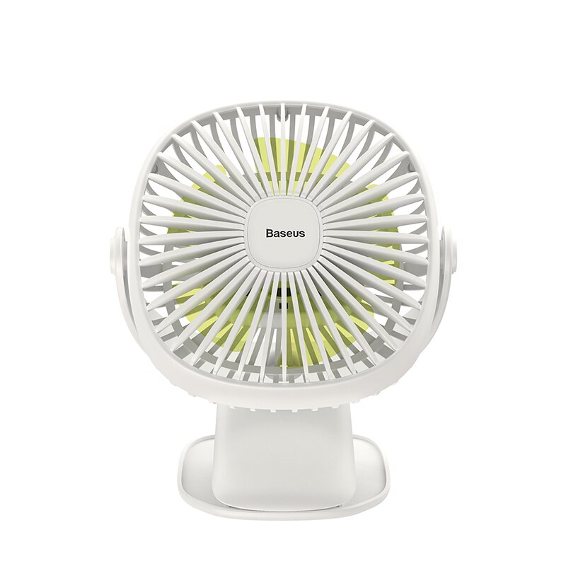 Clip-On Rechargeable Desk Fan with LED Light white by HitMyNeed