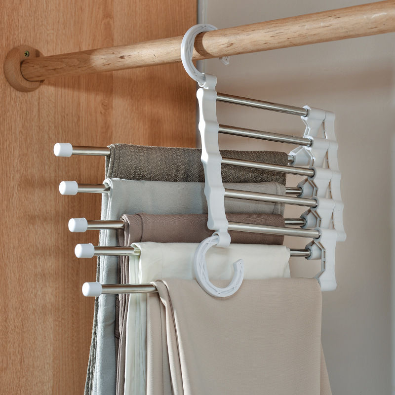 Closet Pants Hanger Space Saver with 5-Tier Design by HitMyNeed