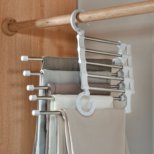 Closet Pants Hanger Space Saver with 5-Tier Design by HitMyNeed