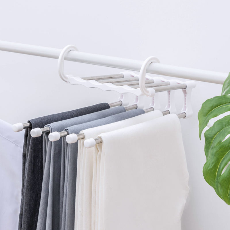 Closet Pants Hanger Space Saver with 5-Tier Design by HitMyNeed