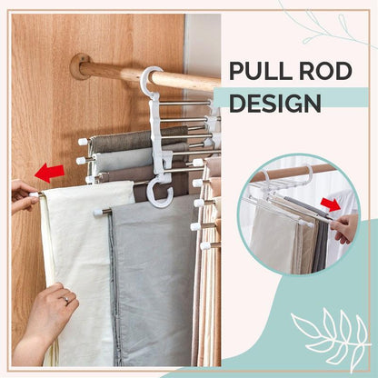 Closet Pants Hanger Space Saver with 5-Tier Design by HitMyNeed