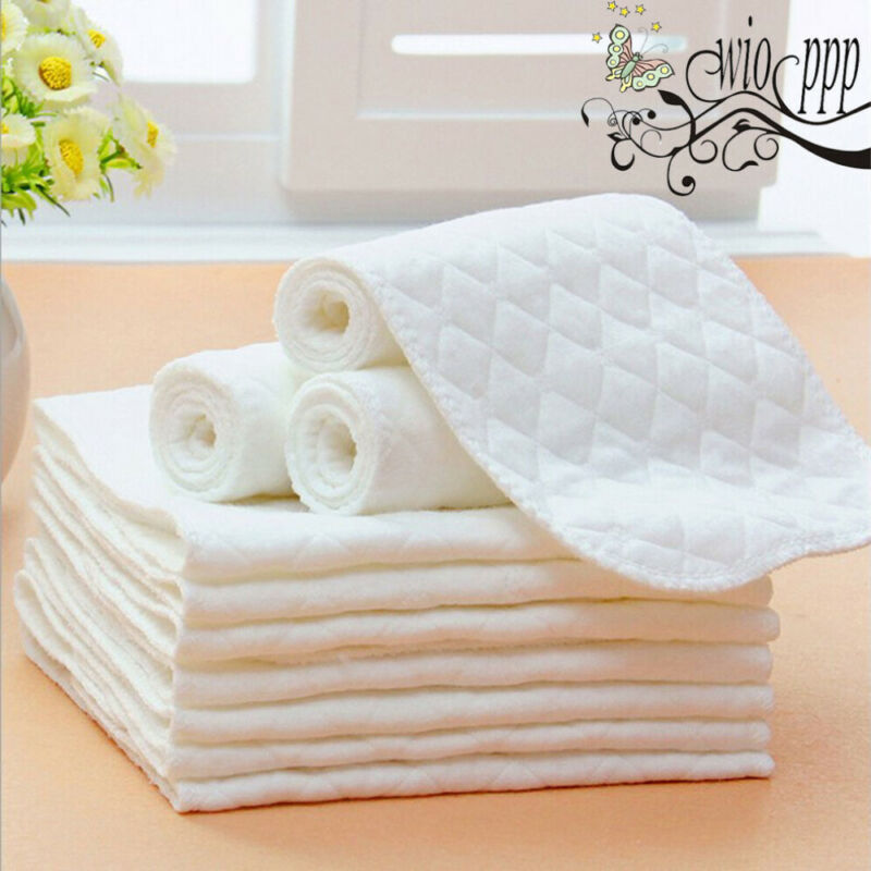 Cloth Diaper Inserts 10-Pack Washable Cotton Pads by HitMyNeed