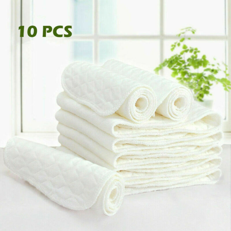 Cloth Diaper Inserts 10-Pack Washable Cotton Pads by HitMyNeed
