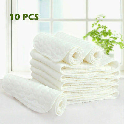 Cloth Diaper Inserts 10-Pack Washable Cotton Pads by HitMyNeed