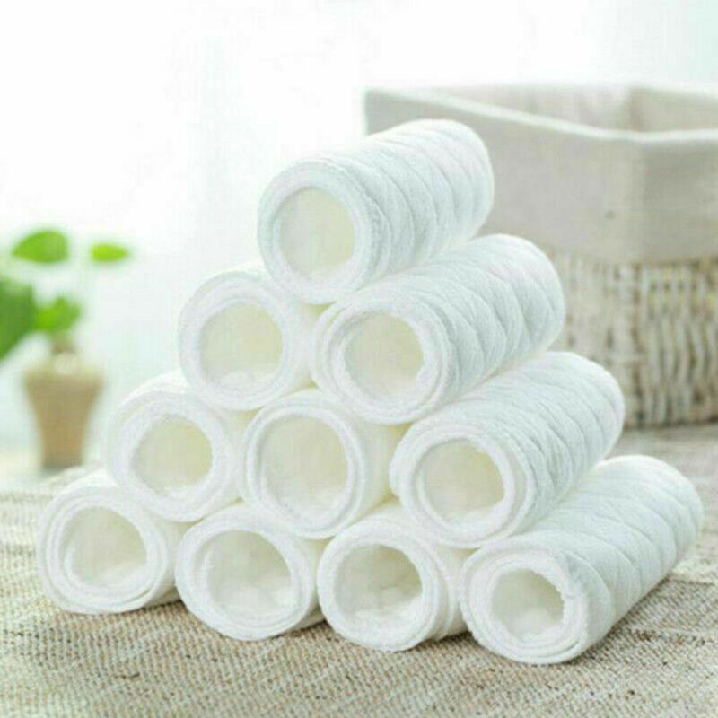 Cloth Diaper Inserts 10-Pack Washable Cotton Pads by HitMyNeed