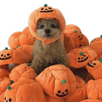 Cloth Dog Pumpkin Hat Headdress for Pets by HitMyNeed