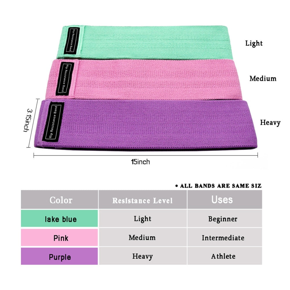 Cloth Resistance Band Fitness Set - 3 Levels by HitMyNeed