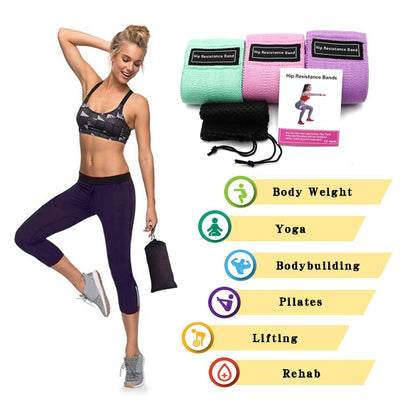 Cloth Resistance Band Fitness Set - 3 Levels by HitMyNeed