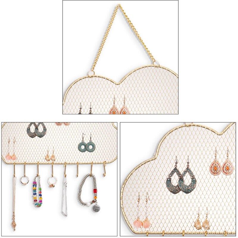 Cloud Mesh Earring Wall Holder Organizer by HitMyNeed