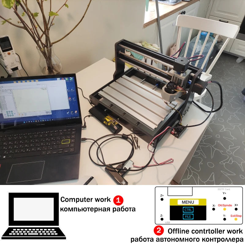 CNC 3018 Pro Mini Laser Engraver & Router 300×180mm by HitMyNeed