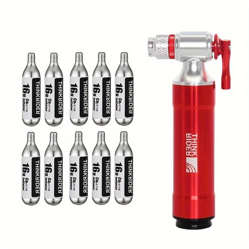 CO2 Bike Pump with Schrader & Presta Adapter Mini by HitMyNeed