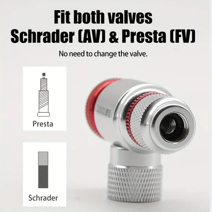 CO2 Bike Pump with Schrader & Presta Adapter Mini by HitMyNeed