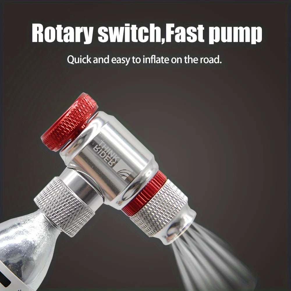 CO2 Bike Pump with Schrader & Presta Adapter Mini by HitMyNeed