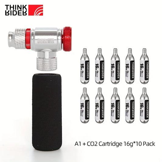 CO2 Bike Pump with Schrader & Presta Adapter Mini set-a by HitMyNeed