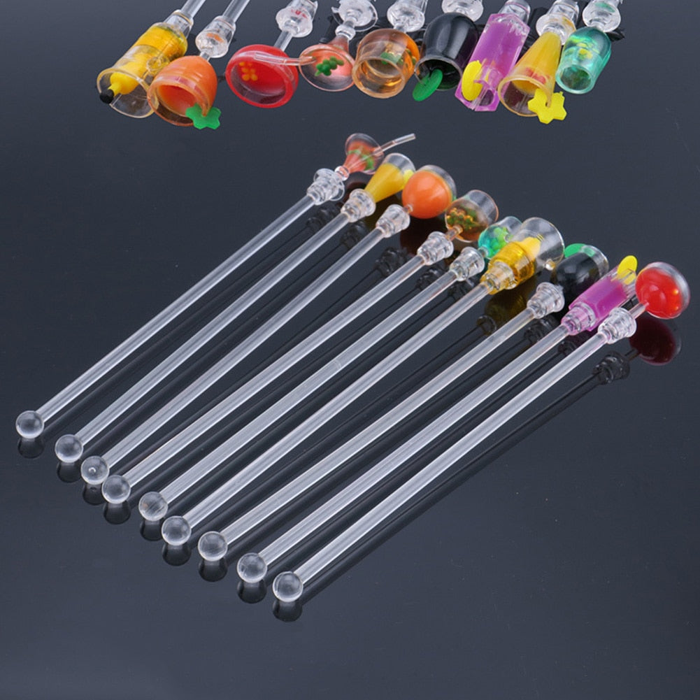 Cocktail Acrylic Swizzle Sticks Set (10 Pack) by HitMyNeed
