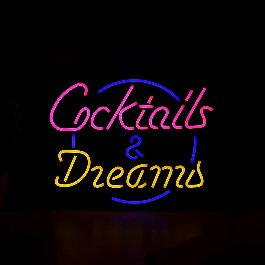 Cocktails & Dreams Neon Bar Sign 43 x 35 cm by HitMyNeed