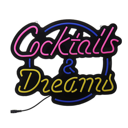 Cocktails & Dreams Neon Bar Sign 43 x 35 cm by HitMyNeed