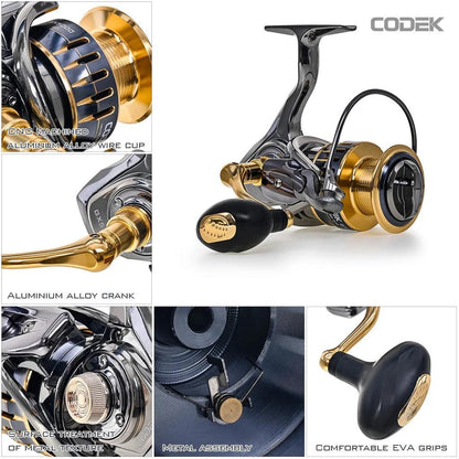 CODEK All-Metal Spinning Fishing Reel 15kg Drag by HitMyNeed