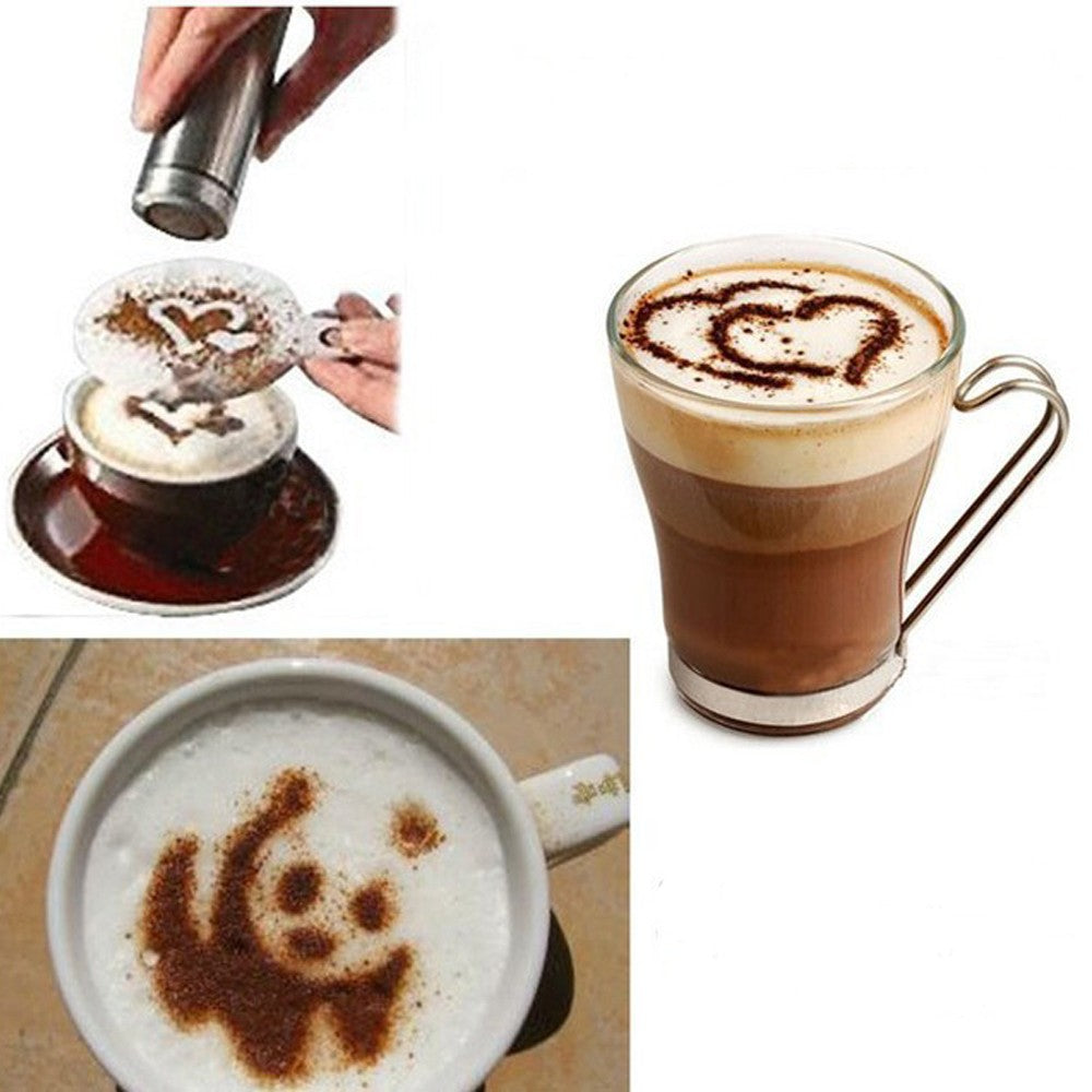 Coffee Art Stencil Set, 16 Designs, 8.5cm by HitMyNeed